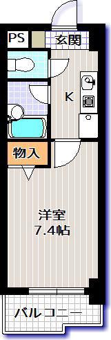 エランビタール今池(1K/6階)の間取り写真