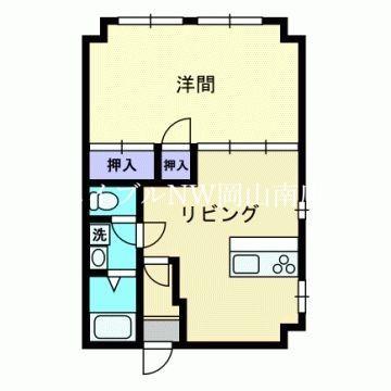 深可ヒュッテ(1LDK/6階)の間取り写真