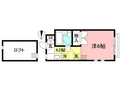 日野タカキコーポ(1K/2階)の間取り写真