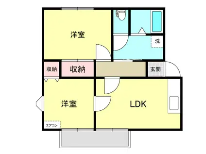 サンガーデン二番館(2LDK/2階)の間取り写真