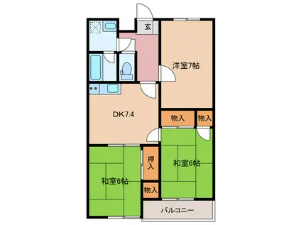 井出マンション(3DK/2階)の間取り写真