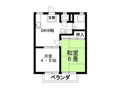 パナハイツ富士(2DK/1階)の間取り写真
