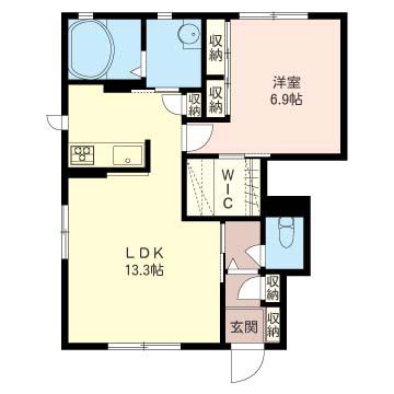 シャーメゾン サンハイツ大久保P(1LDK/1階)の間取り写真