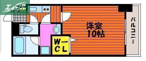 FRIEND COURT 岡山医大東(1K/9階)の間取り写真