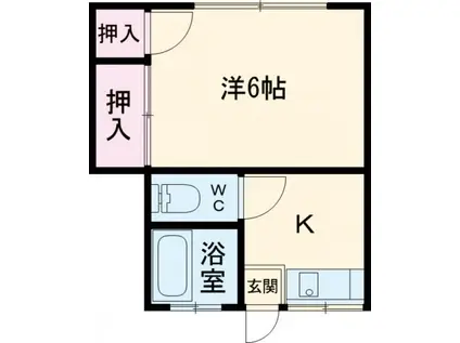 森田荘(1K/2階)の間取り写真