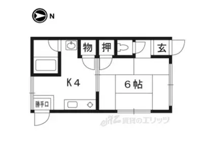 伊勢川ハイツ(1K/1階)の間取り写真