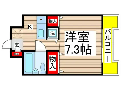 パレ・ドール検見川(1K/5階)の間取り写真