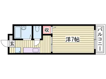 インペリアル伊川谷(ワンルーム/4階)の間取り写真