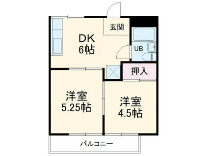 コーレイパームII(2DK/1階)の間取り写真
