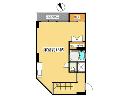 安村マンション(ワンルーム/3階)の間取り写真