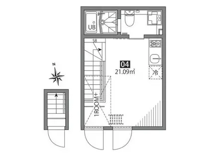 東新宿ハウス(ワンルーム/2階)の間取り写真