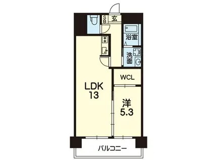 セカンドステージ龍田(1LDK/1階)の間取り写真