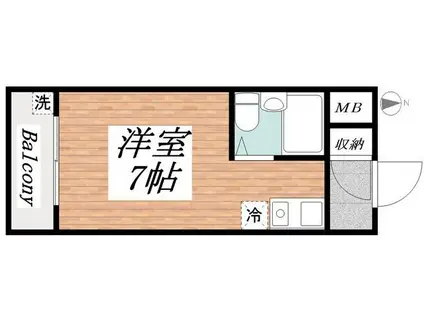 リッチライフ伊川谷II(ワンルーム/2階)の間取り写真