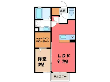 メゾン ド シュシュ A(1LDK/2階)の間取り写真