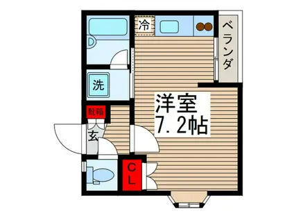 セゾンド・フジII(ワンルーム/2階)の間取り写真