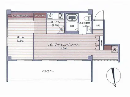 ベイヒルズ中山ノース(1LDK/4階)の間取り写真