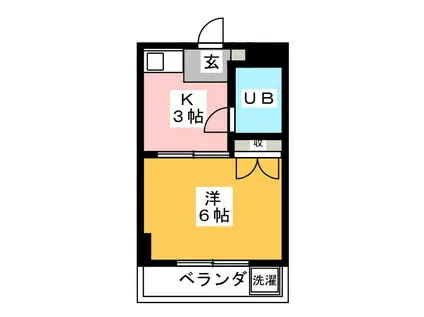 シトロンデ桜台(1K/3階)の間取り写真