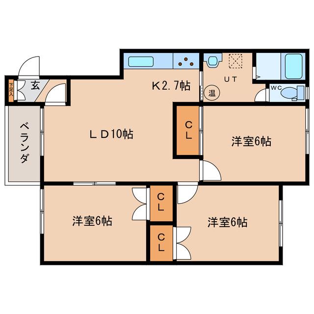 リバーサイド217(3LDK/1階)の間取り写真