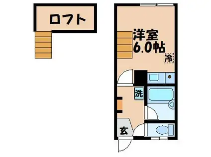 アーバニティー鳴滝(ワンルーム/1階)の間取り写真