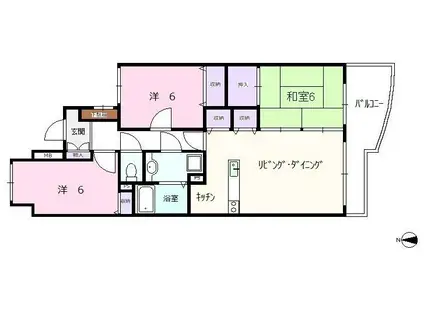 金沢神田ダイカンプラザスポーツメント(3LDK/2階)の間取り写真