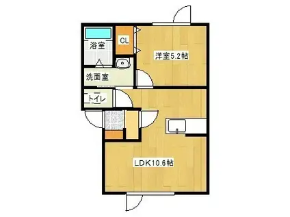 クローバーハウスNO.7(1LDK/1階)の間取り写真