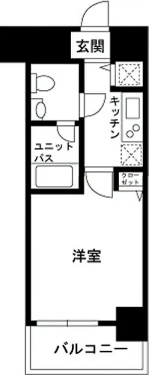 スカイコート都立大学第3 8階階 間取り