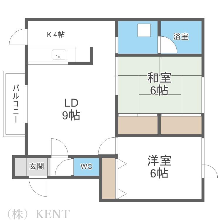 ウエストフィールド11(2LDK/2階)の間取り写真