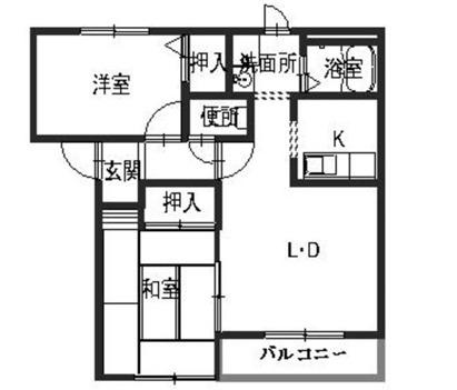 ファジーアドザックス(2LDK/2階)の間取り写真