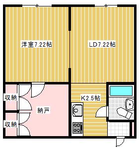 シャトレ白樺(1DK/1階)の間取り写真