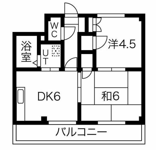 ファーストハウス(2DK/1階)の間取り写真