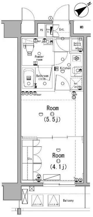 ラグジュアリーアパートメント横浜黄金町 7階階 間取り