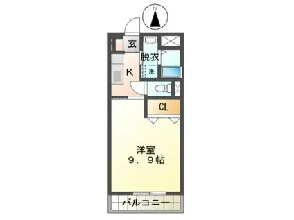 コンフォール津(1K/1階)の間取り写真