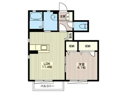 シャーメゾン ノアール シャーメゾン(1LDK/1階)の間取り写真