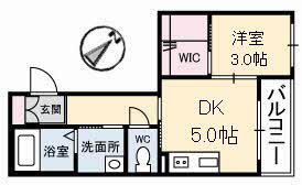 グランドベレオ明治町(1DK/3階)の間取り写真