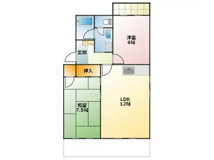 ジョイハーベスト(2LDK/1階)の間取り写真