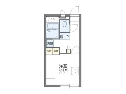 MOKUREN(1K/2階)の間取り写真