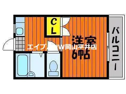 サンハイム青江I棟(1K/4階)の間取り写真