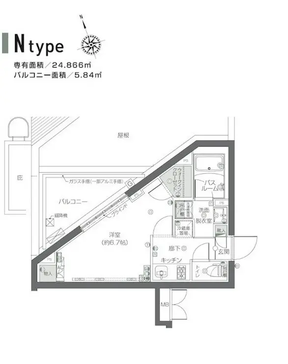 ZOOM新宿夏目坂 4階階 間取り
