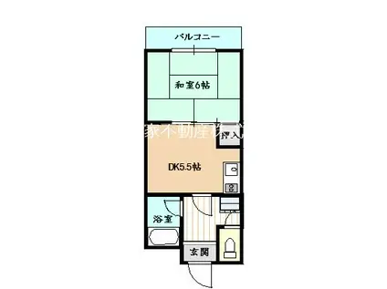 マンションクレセント(1DK/2階)の間取り写真