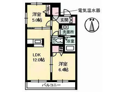 タムタムグラン(2LDK/2階)の間取り写真