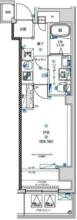 フェルクルール押上 3階階 間取り