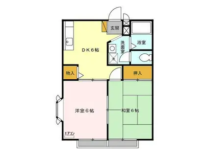 ウエストハイツII(2DK/1階)の間取り写真