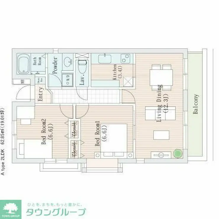 ラナイグレース国立 3階階 間取り