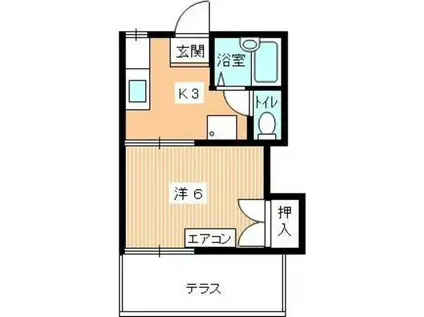 フレグランス中橋II(1K/1階)の間取り写真