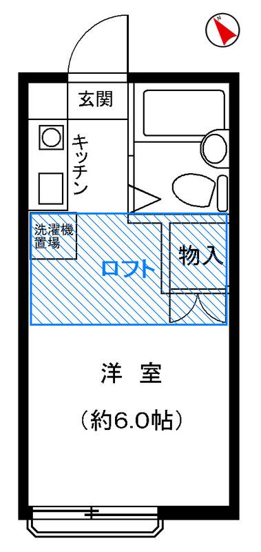 ウィンドひばりヶ丘(1K/1階)の間取り写真