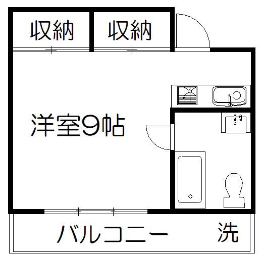 シャイン元住吉(ワンルーム/2階)の間取り写真