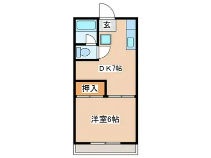 サンライズコーポ(1DK/2階)の間取り写真