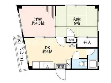 メゾンフォレ(2DK/3階)の間取り写真