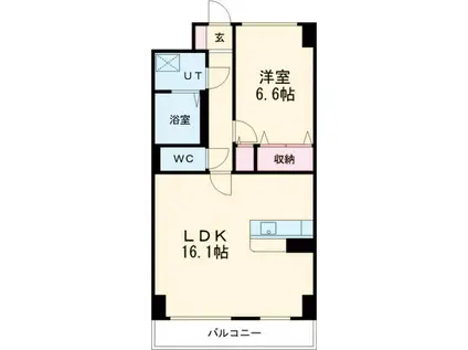 S-FORT宇都宮南大通(1LDK/8階)の間取り写真