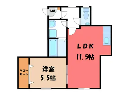 ANIMAL KINGDOM(1LDK/1階)の間取り写真